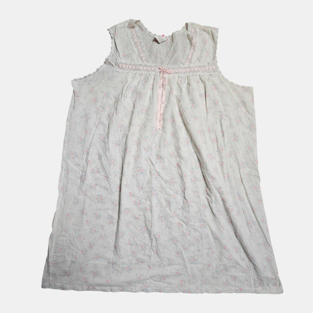 Vintage Lady‎ Manhattan Floral Night Gown 2X Ribbon Cottagecore Grandmacore 90s
